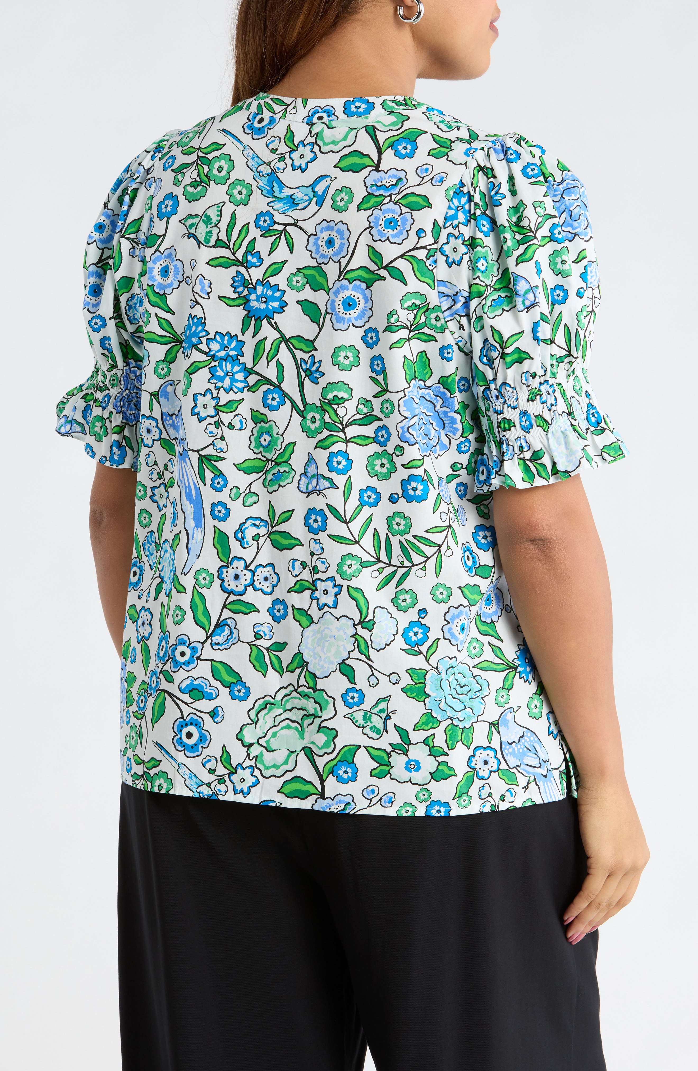 Merryn Floral Split Neck Cotton Top - image 2