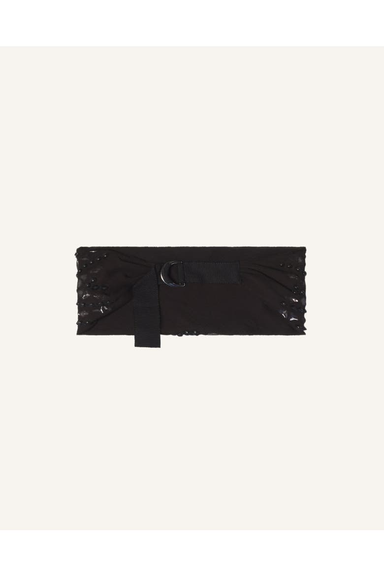 Embroidered Headband, Alternate, color, Black