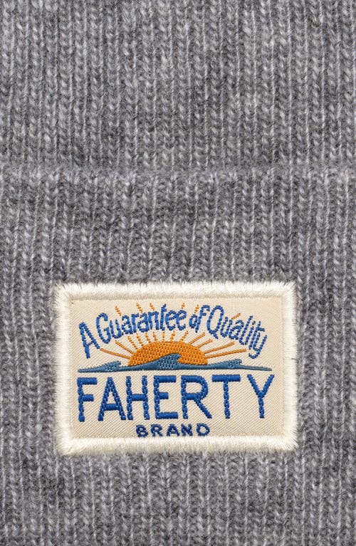 Faherty Core Logo Beanie In Gray