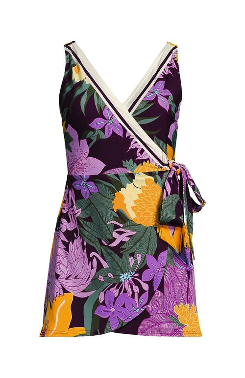 LANDS' END LANDS' END SIDE TIE MINI SWIM DRESS SWIMSUIT