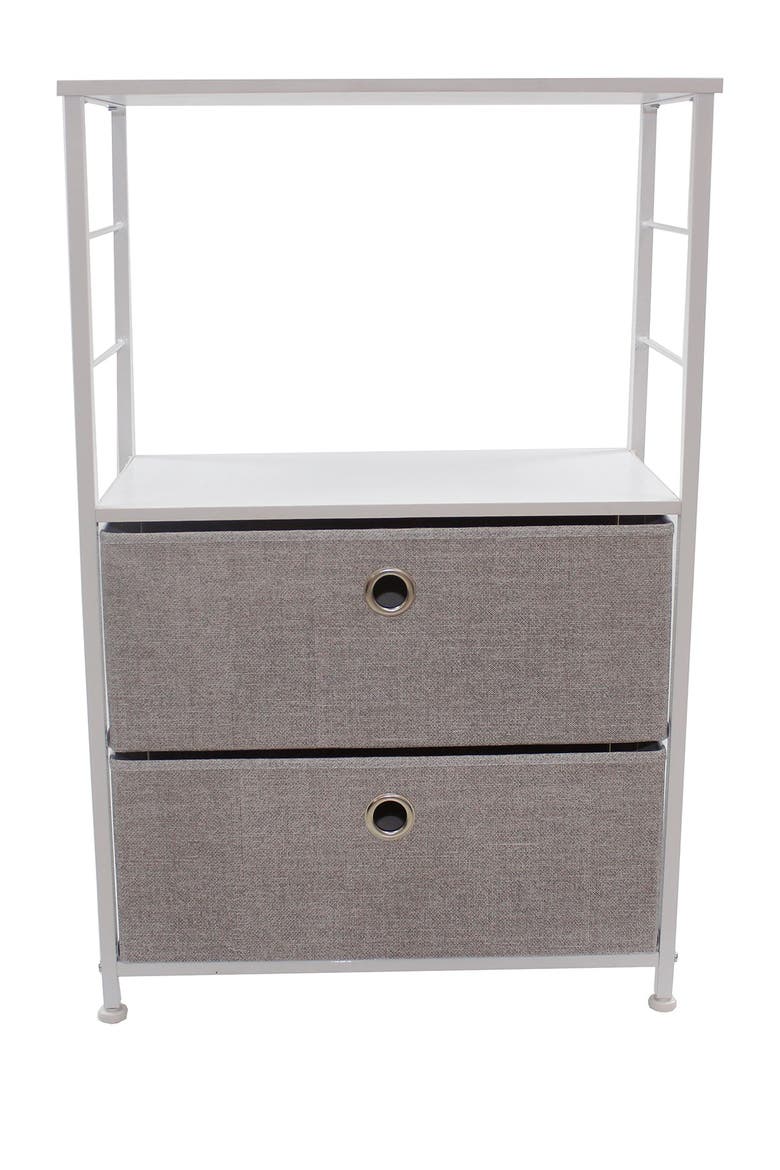 White 2 Drawer Table Dresser, Main, color, WHITE