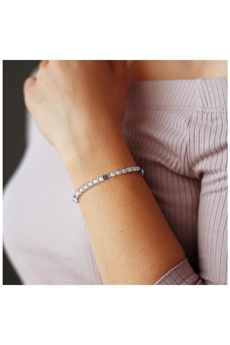 Sterling Silver Black & White Diamond Tennis Bracelet, Alternate, color, BLACK