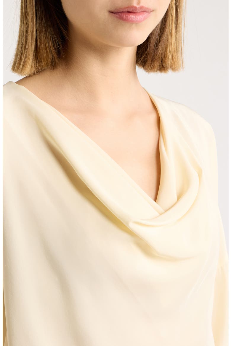 Vinnie Cowl Neck Silk Top, Alternate, color, IVORY