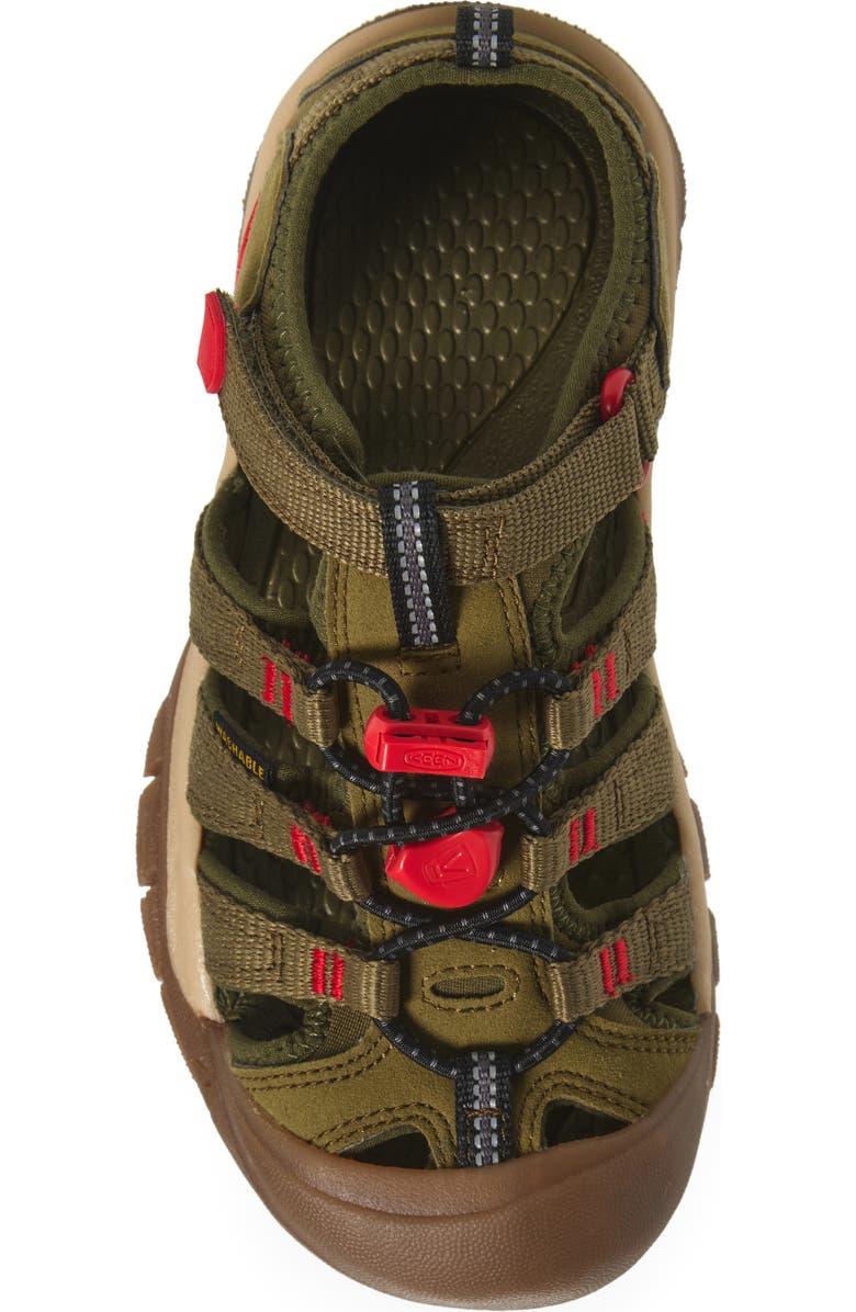 KEEN Kids' Newport H2 Water Friendly Sandal, Alternate, color, Martini Olive/ Aura Orange