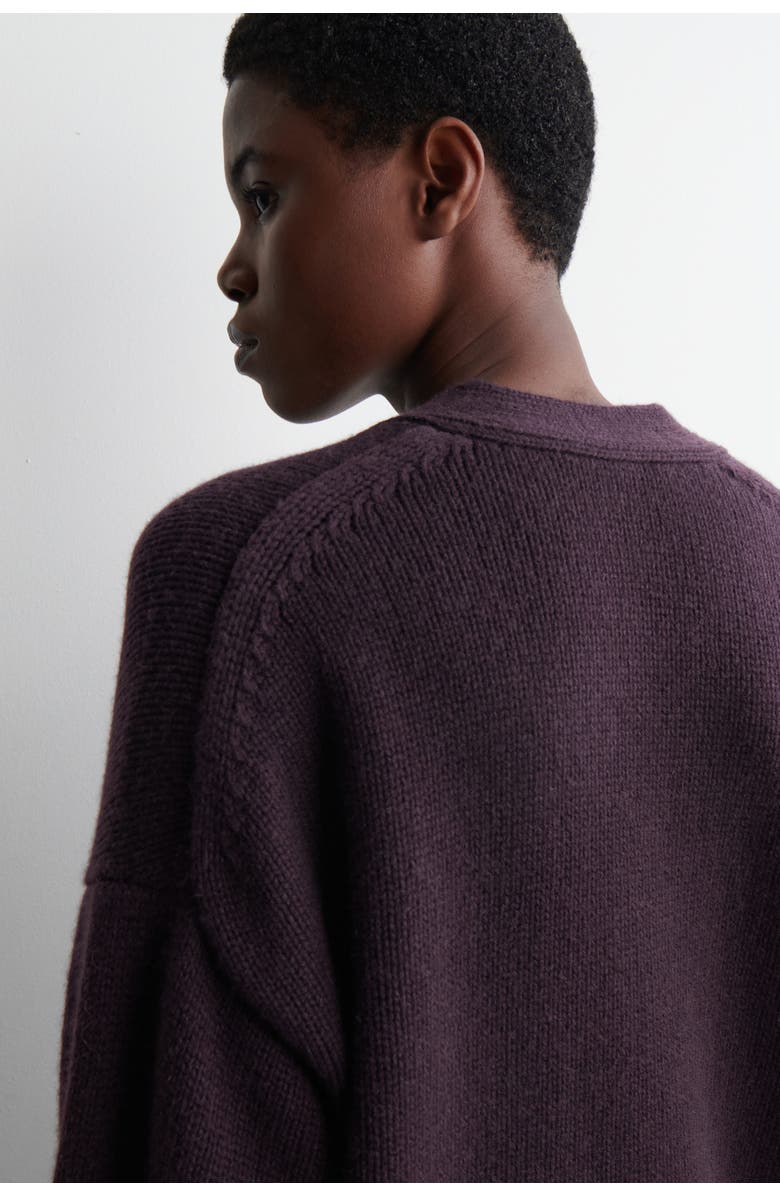 COS Oversized Merino Wool Cardigan, Alternate, color, Dark Purple