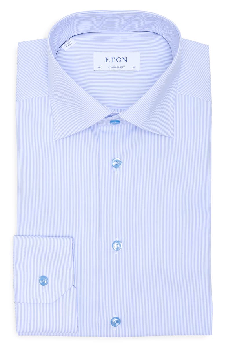 Eton Contemporary Fit Stripe Stretch Cotton Dress Shirt, Alternate, color, 