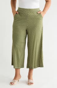 MAX STUDIO Print Crop Wide Leg Pants