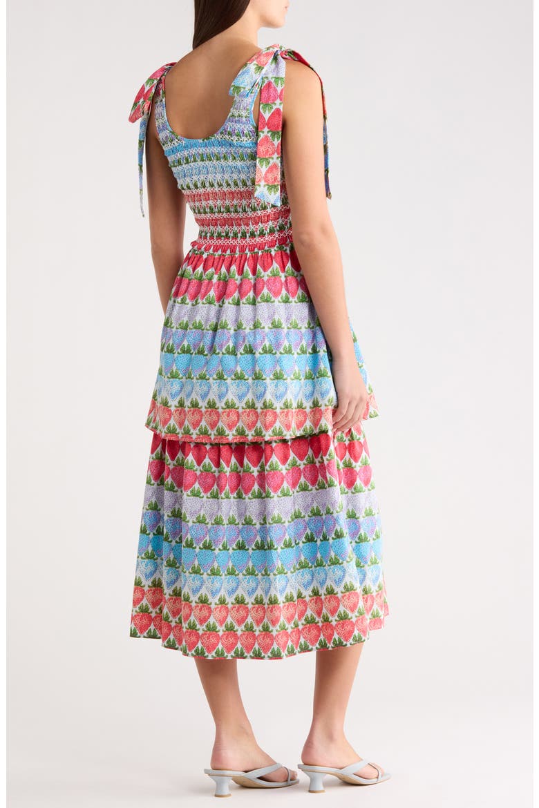 Berry Burst Kasia Sleeveless Smocked Midi Dress, Alternate, color, PURPLE MULTI