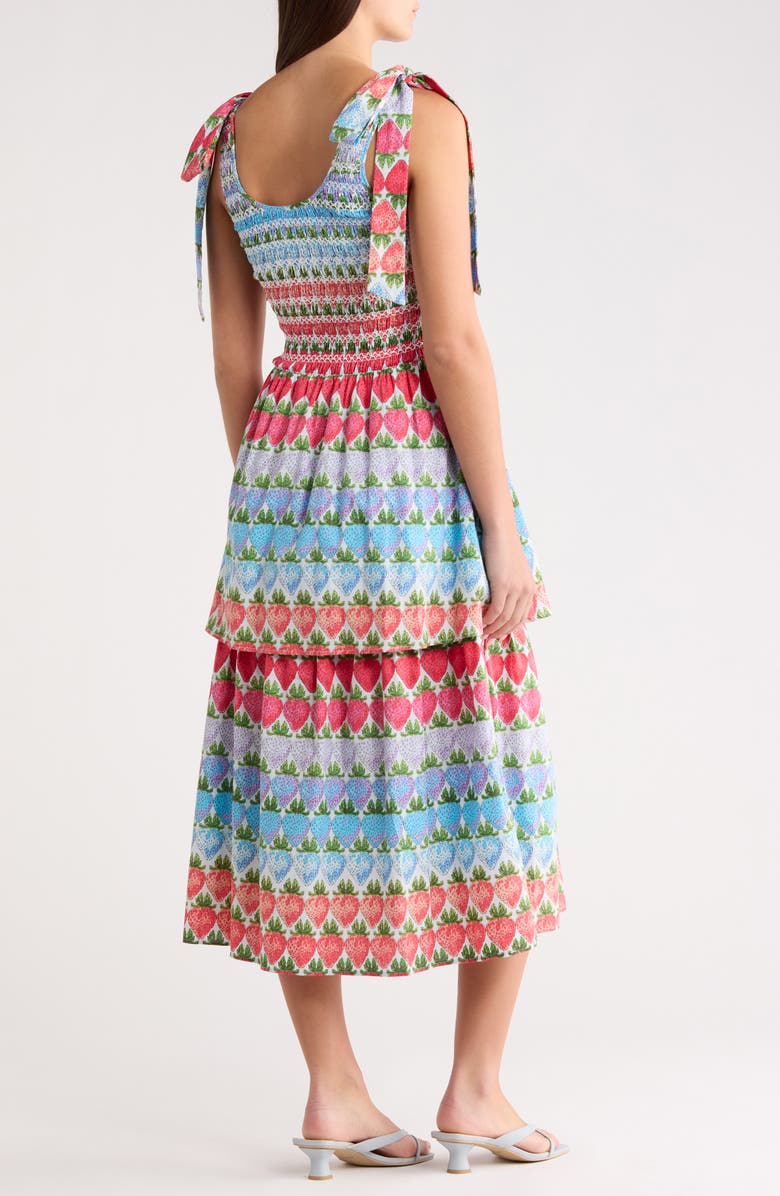 SUGARLIPS Berry Burst Kasia Sleeveless Smocked Midi Dress, Alternate, color, Purple Multi