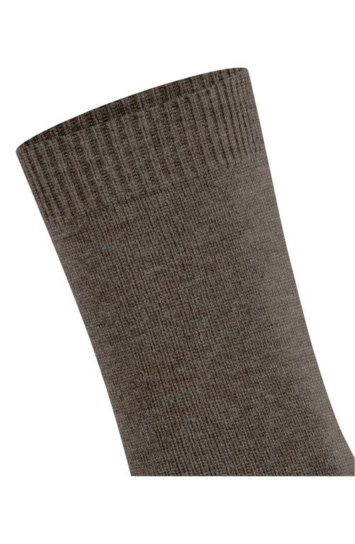 Falke Cosy Crew Socks In Brown