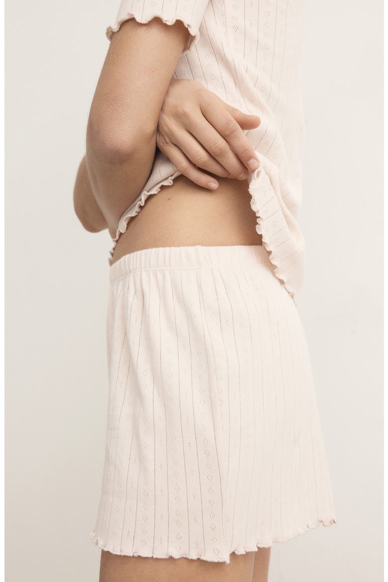 Cotton Pointelle Pajama Shorts, Alternate, color, PINK
