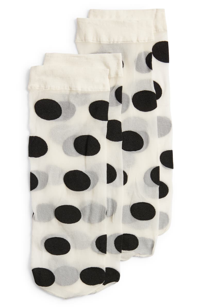 Swedish Stockings Eli & Eva 2-Pack Polka Dot Crew Socks, Main, color, 