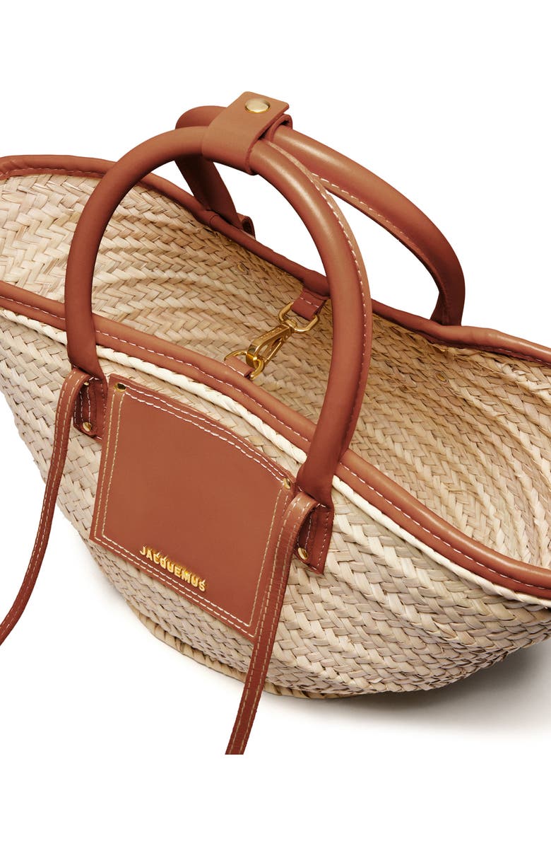 Jacquemus Le Panier Soli Woven Palm Basket Bag, Alternate, color,