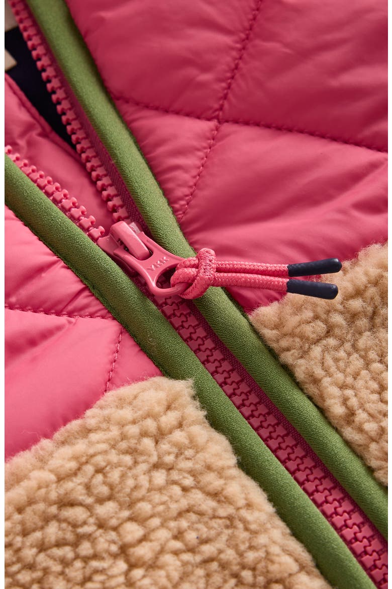 Kids' Mixed Media Hooded Jacket, Alternate, color, PINK MULTI COLOURBLOCK