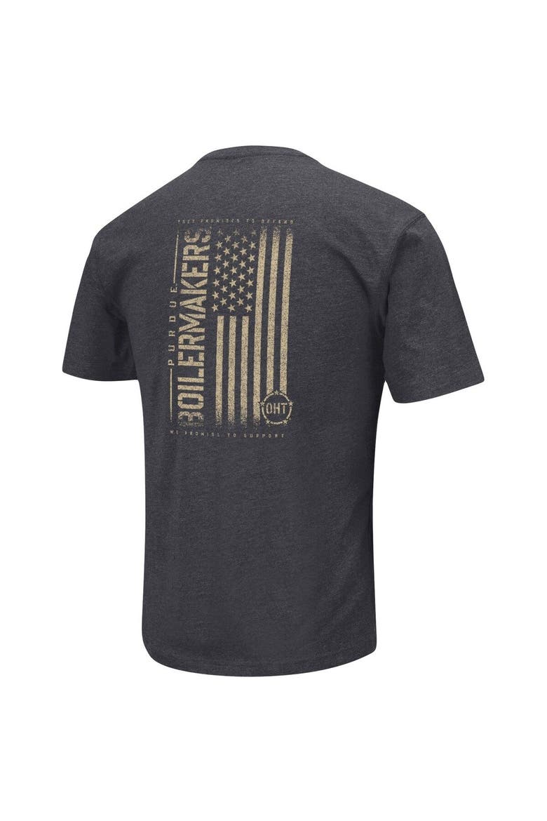 Men's Colosseum Heather Black Purdue Boilermakers Big & Tall OHT Military Appreciation Playbook T-Shirt, Alternate, color, Heather Black