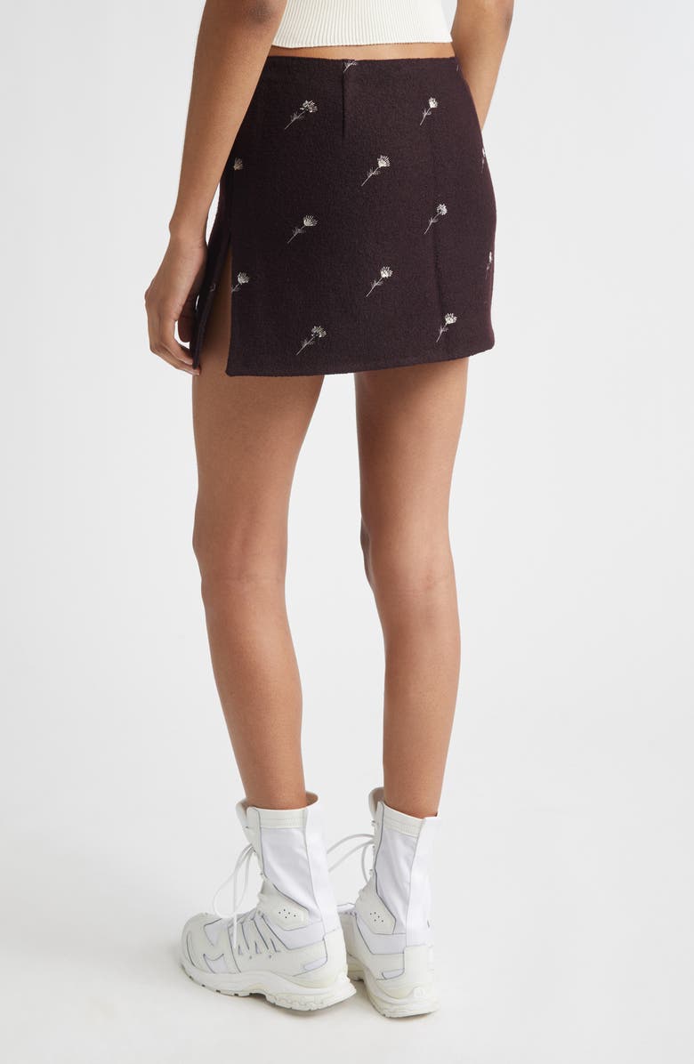 RIER Walker Floral Embroidered Wool Miniskirt, Alternate, color, 