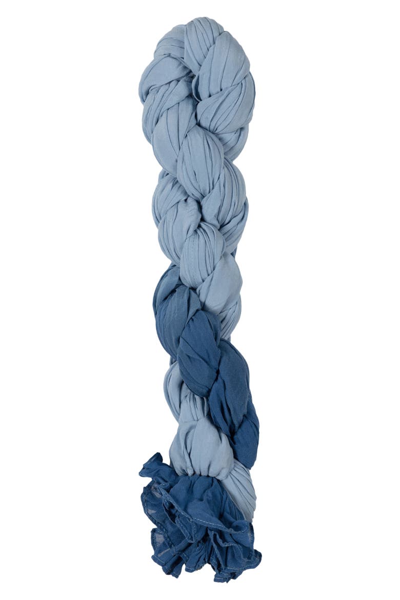 Dip Dye Silk Pleated Scarf, Alternate, color, FRENCH BLUE