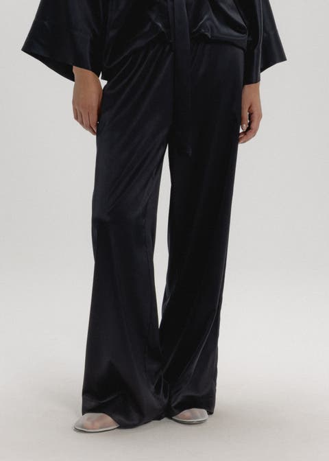 Black Silk and Nylon Jogging Pants