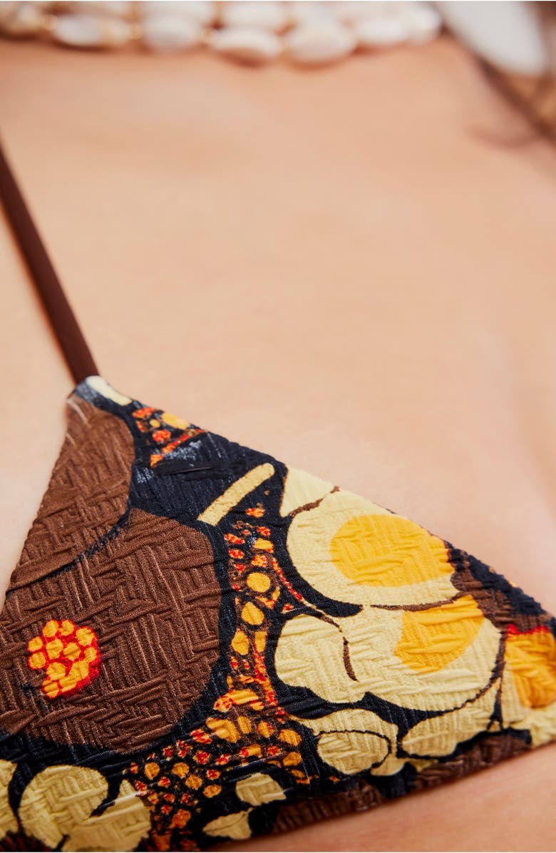 free-est by Free People Michelle Print Triangle Bikini Top, Alternate, color, Golden Hour/ Fudgesic