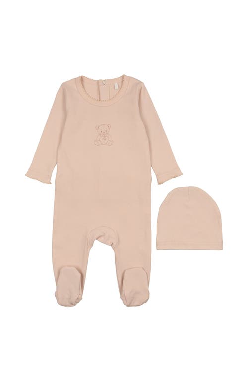 Pouf Girls Vintage Bear Footie In Pink