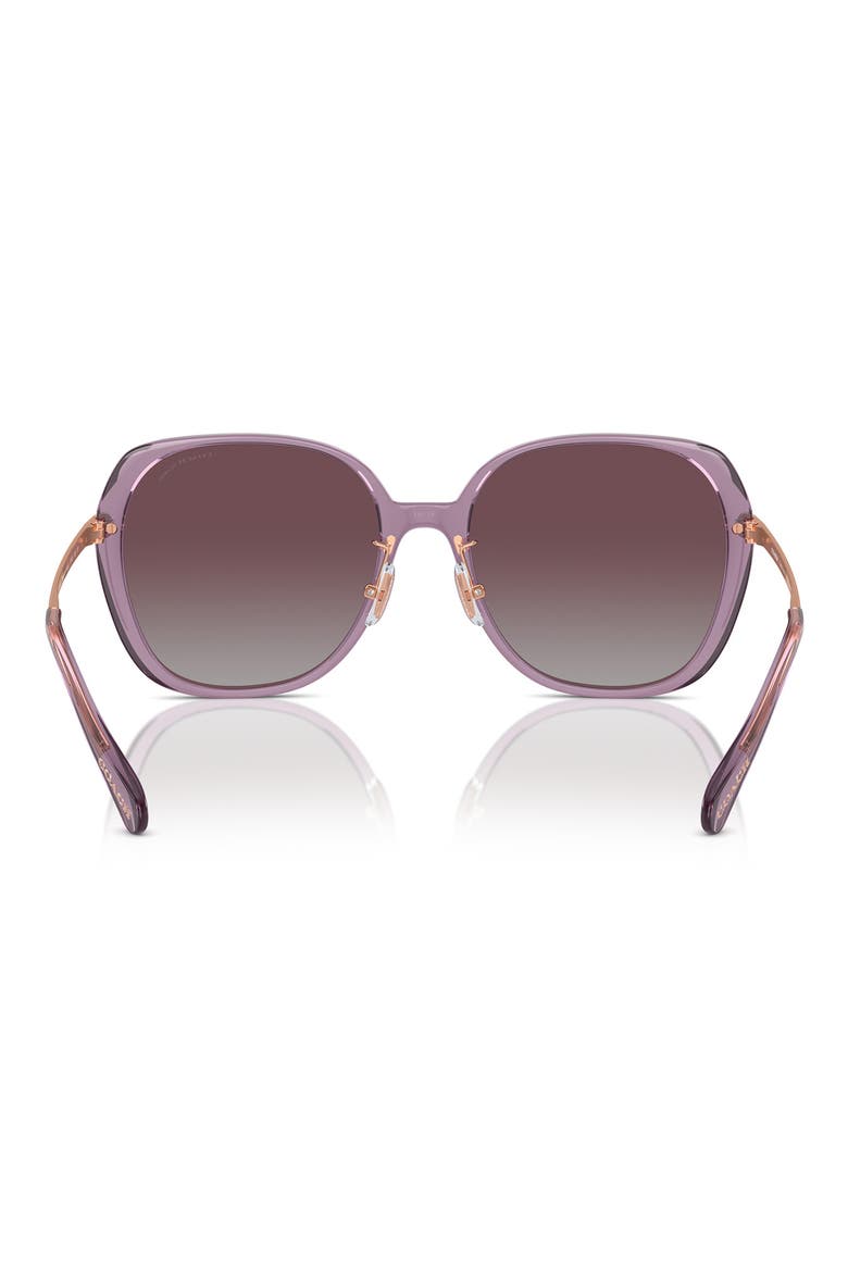59mm Gradient Polarized Square Sunglasses, Alternate, color, PURPLE