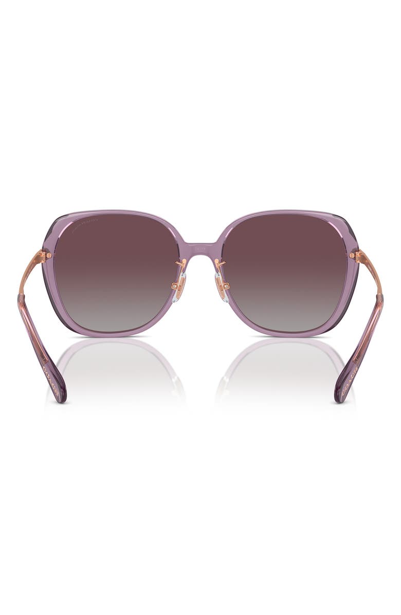 COACH 59mm Gradient Polarized Square Sunglasses, Alternate, color,