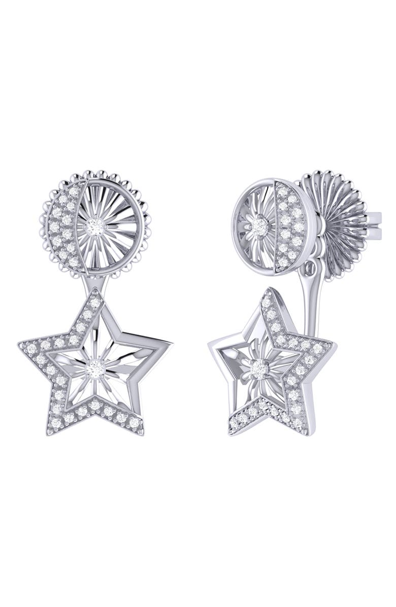 LuvMyJewelry Lucky Star Diamond Stud Earrings, Main, color, Silver