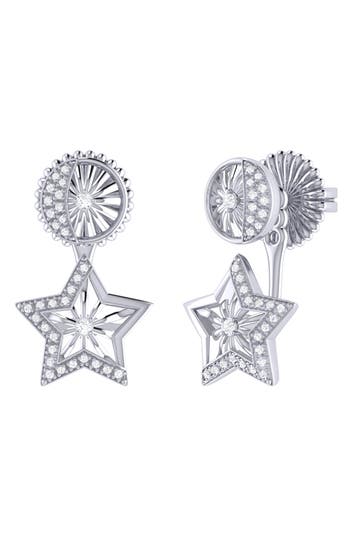 Luvmyjewelry Lucky Star Diamond Stud Earrings In Metallic