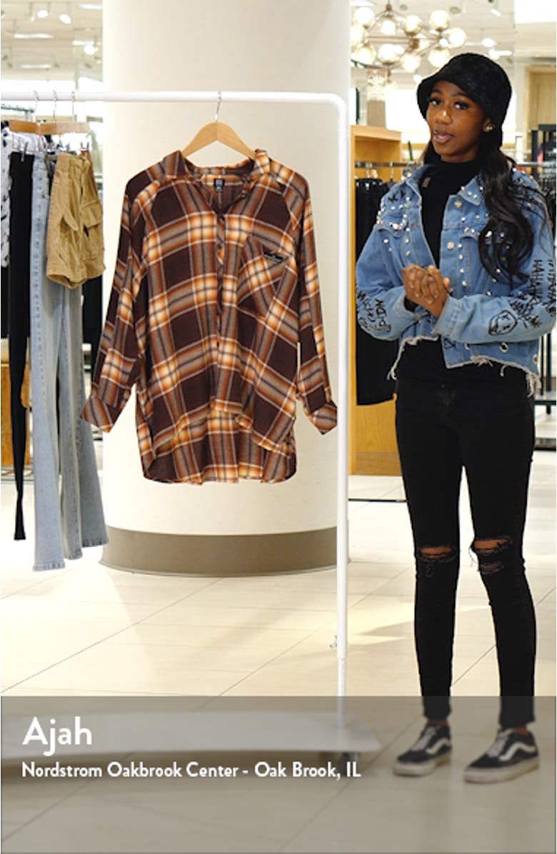 Brendon Plaid High-Low Flannel Button-Up Shirt, sales video thumbnail