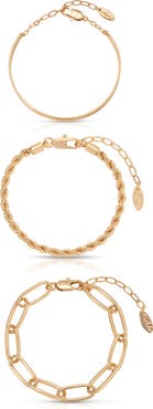 Ettika Chained Up 3-Pack Assorted Bracelets