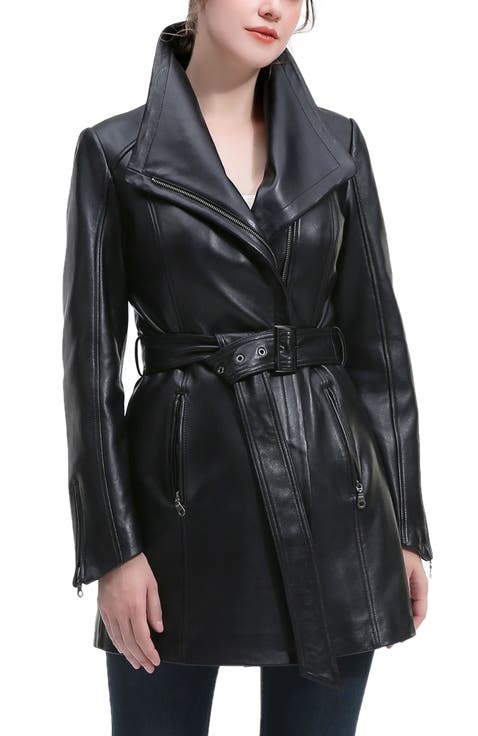 Ada Leather Trench Coat
