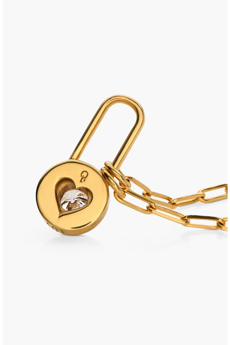 Lock & Luna Charm with Round Cut Moissanite, Alternate, color, Gold Vermeil