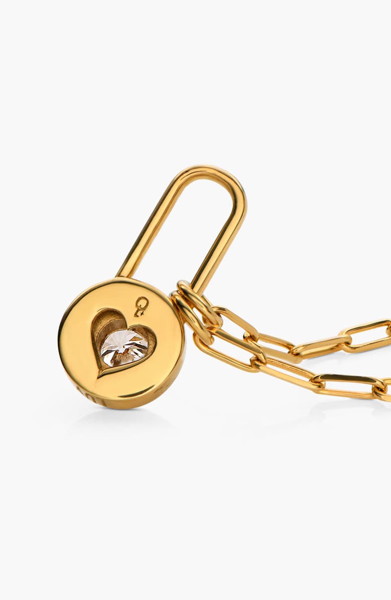 Oak & Luna Lock & Luna Charm with Round Cut Moissanite, Alternate, color, Gold Vermeil