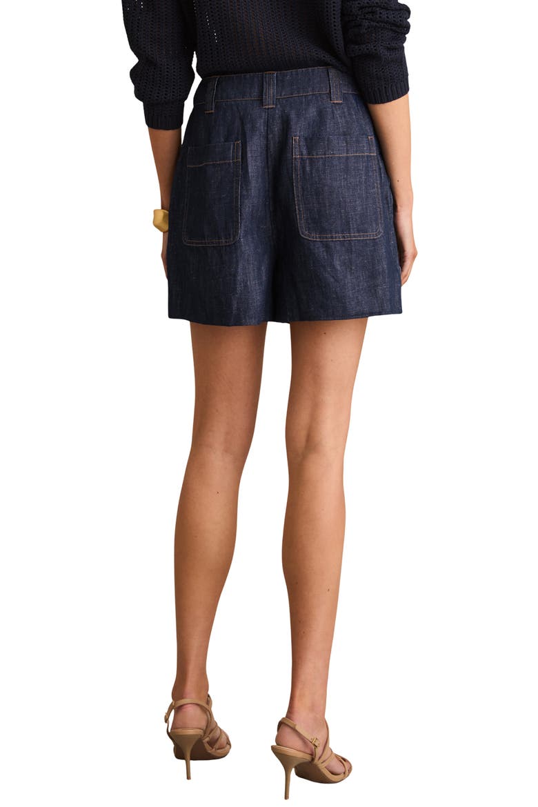 Ashby Linen Shorts, Alternate, color, INDIGO