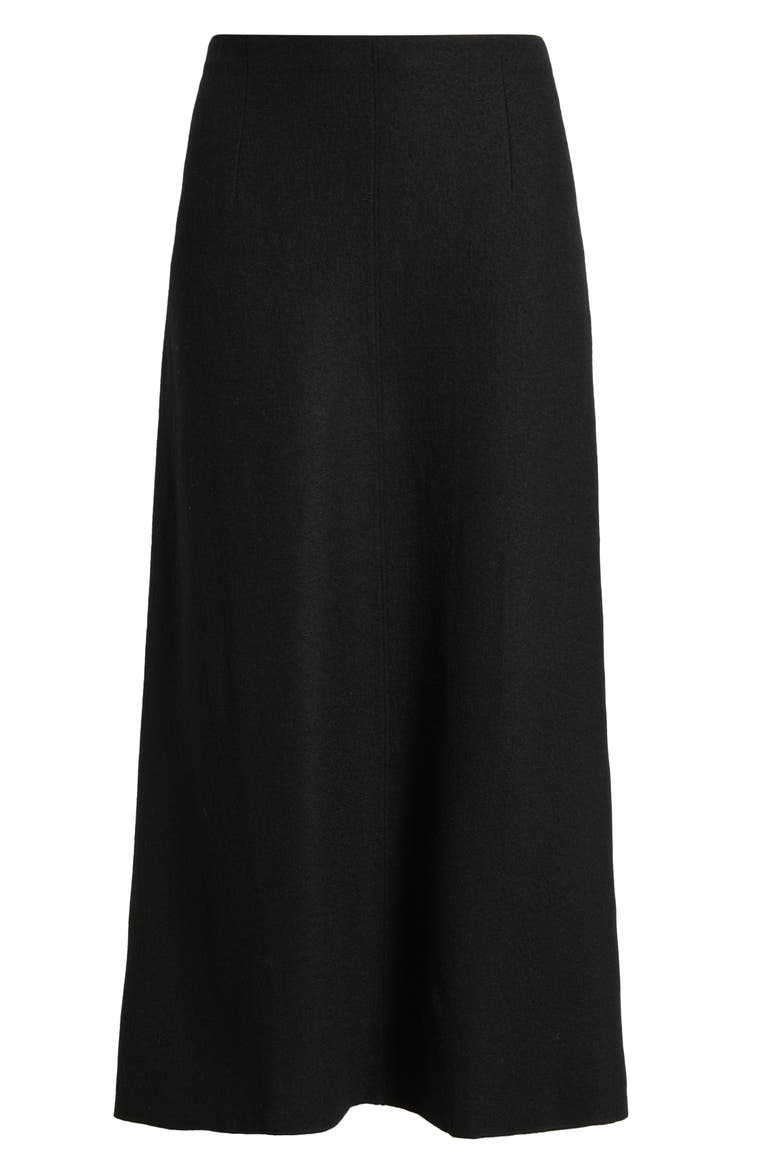 Felted Wool Jersey A-Line Skirt, Alternate, color, BLACK