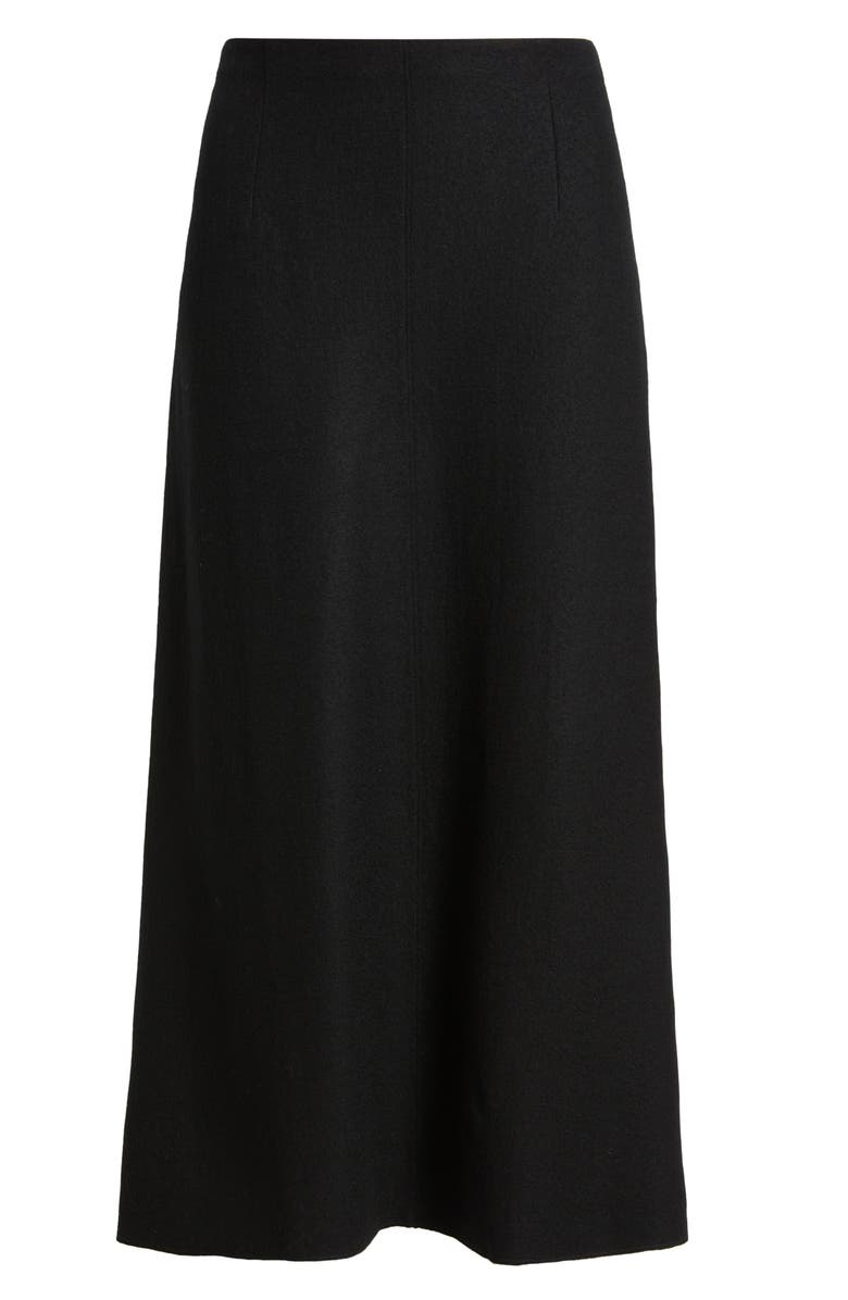 Eileen Fisher Felted Wool Jersey A-Line Skirt, Alternate, color, Black