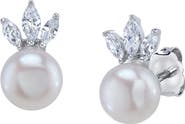 The Pearl Source White Freshwater Pearl Imperial Earrings