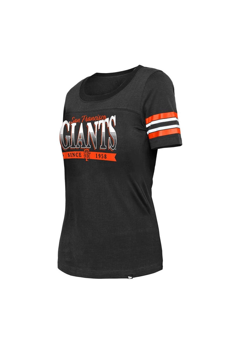 Women's New Era Black San Francisco Giants Team Stripe T-Shirt, Alternate, color, Black