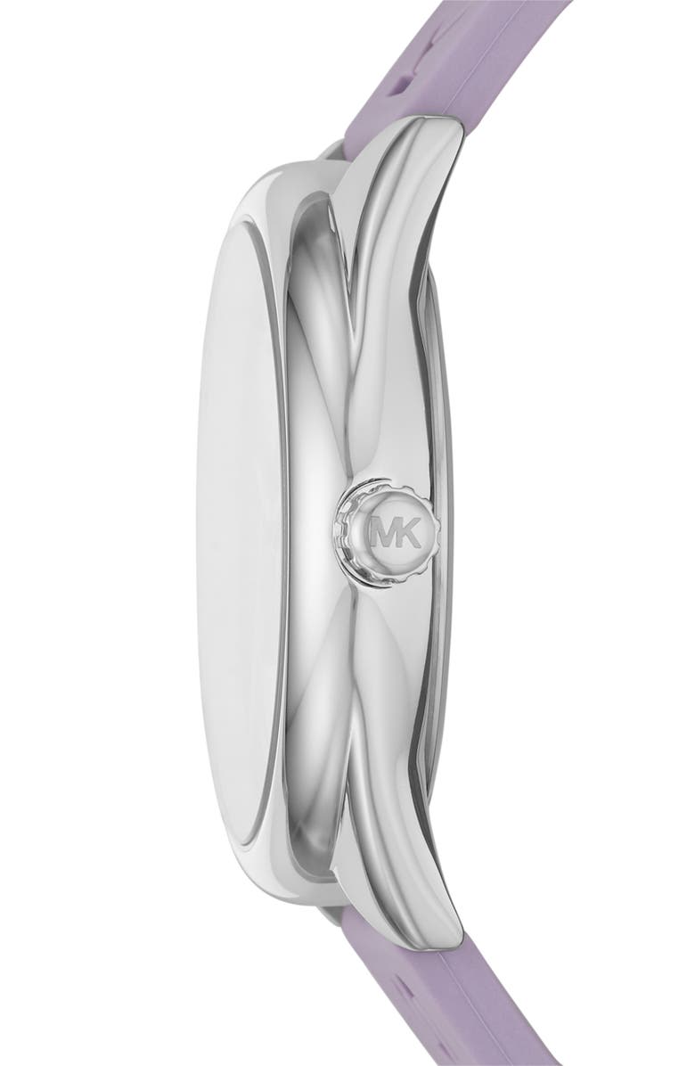 Michael Kors Women's Janelle Silicone Strap Watch, 42mm, Alternate, color, Silver