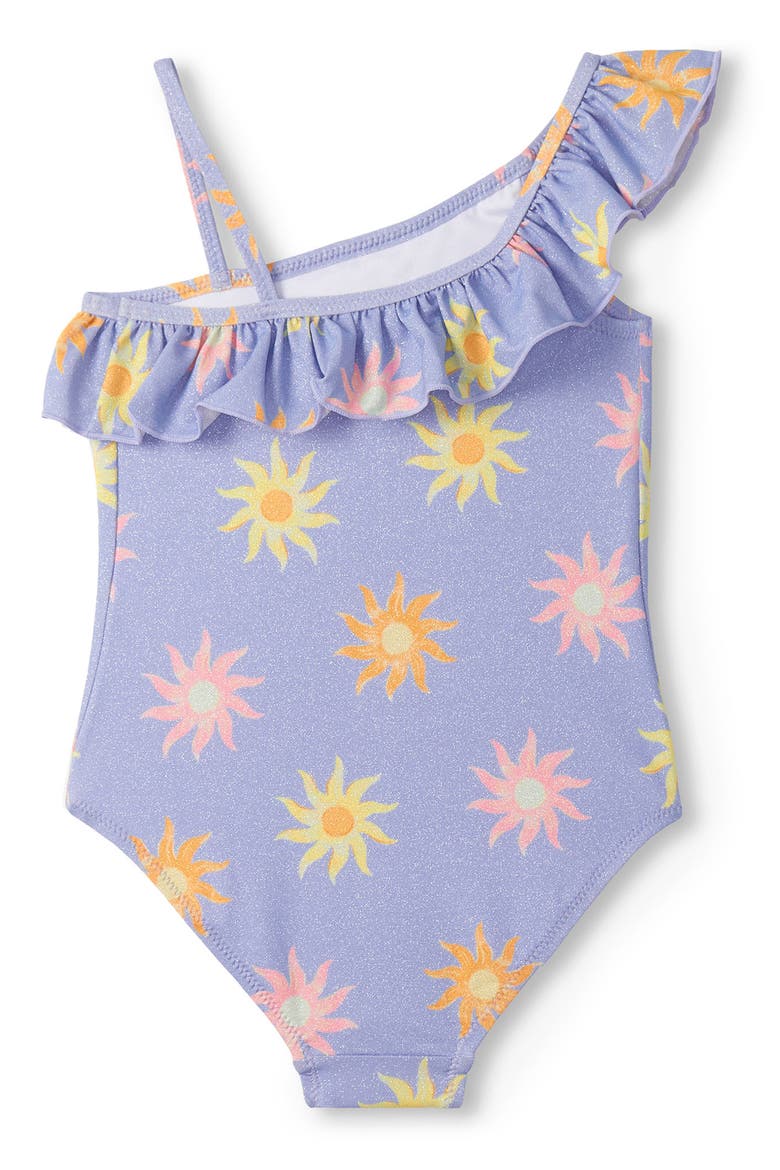 Kids' Faded Suns Ruffle Trim One-Piece Swimsuit, Alternate, color, SERENITY