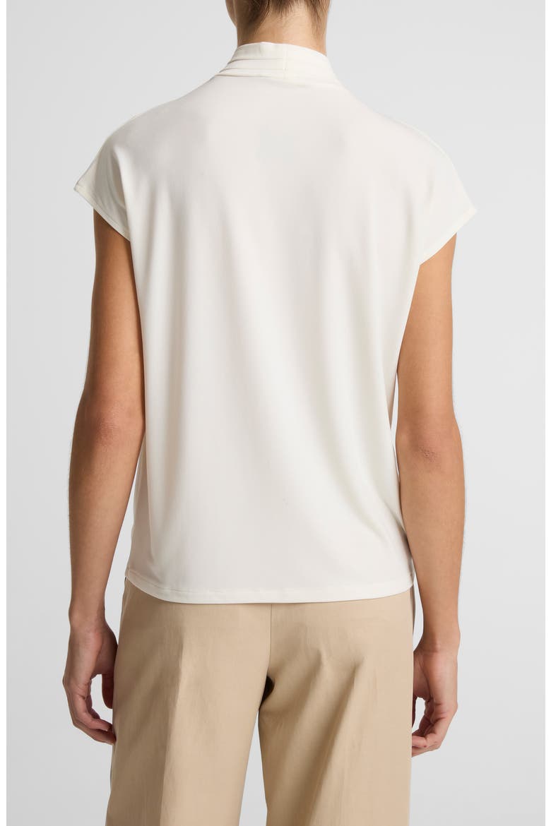 Twist Neck Cap Sleeve Top, Alternate, color, BONE
