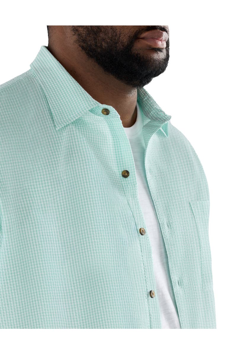 Oak Hill by DXL Big & Tall Gingham Seersucker Sport Shirt V2, Alternate, color, Green