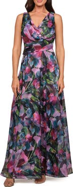 JS Collections Philipa Floral A-Line Gown