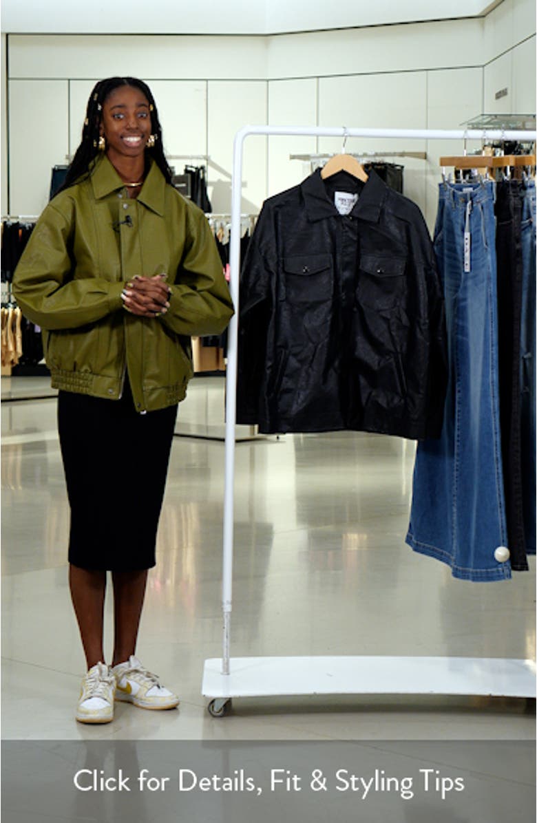Callie Oversize Faux Leather Jacket, sales video thumbnail