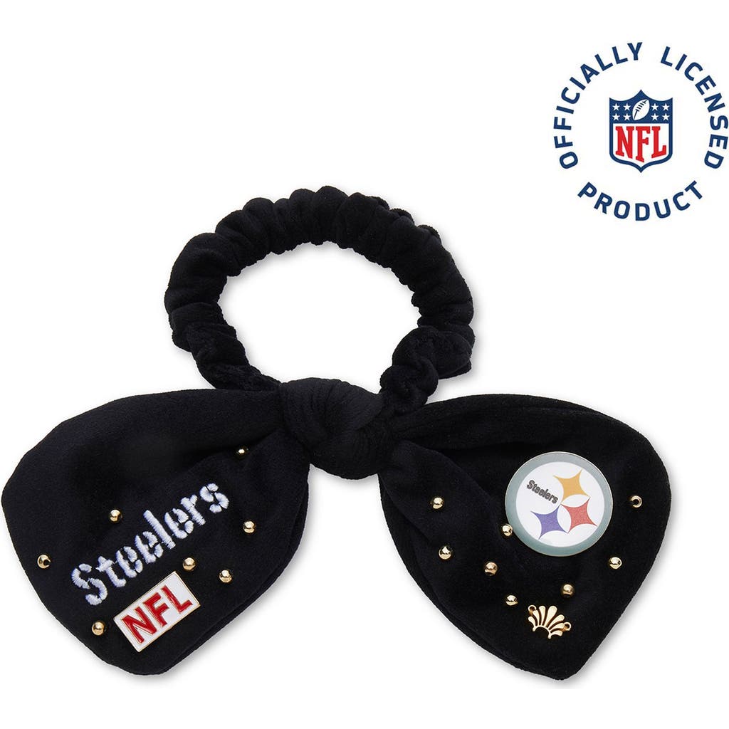 Lele Sadoughi Pittsburgh Steelers Bow Scrunchie In Black