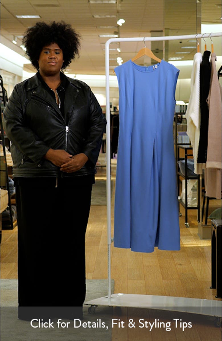 Pleated Cap Sleeve Ponte Dress, sales video thumbnail