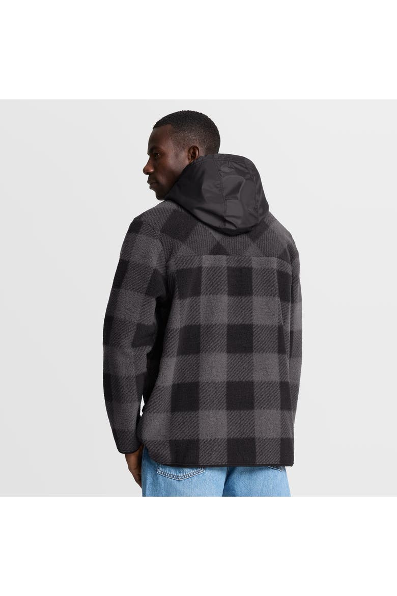 Men's Fanatics Black Green Bay Packers Elements Plaid Polar Fleece Quarter-Zip Hoodie, Alternate, color, Black