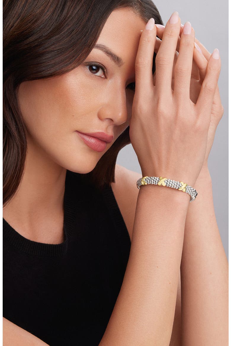 Caviar X Two-Tone Rope Bracelet, Alternate, color, STERLING SILVER/ GOLD
