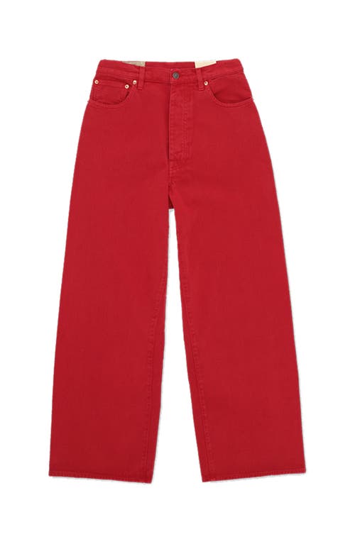 Fortela Jaron Wide-leg Twill Cotton Trousers In Red