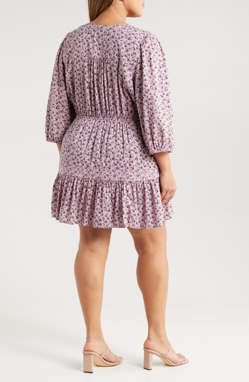 TREASURE & BOND TREASURE & BOND FLORAL PRINT RUFFLE HEM MINIDRESS